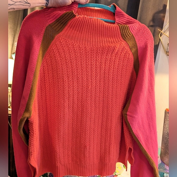 NWT French Connection Milla Vhari Color Block Mock Neck Sweater Sz XL - Picture 4 of 11